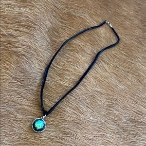 Handmade short leather necklace